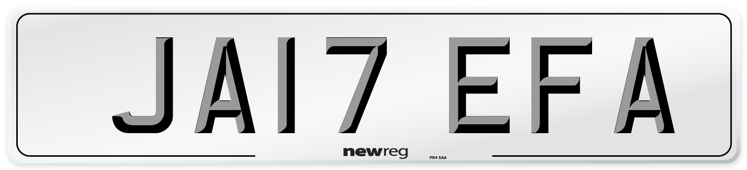 JA17 EFA Number Plate from New Reg